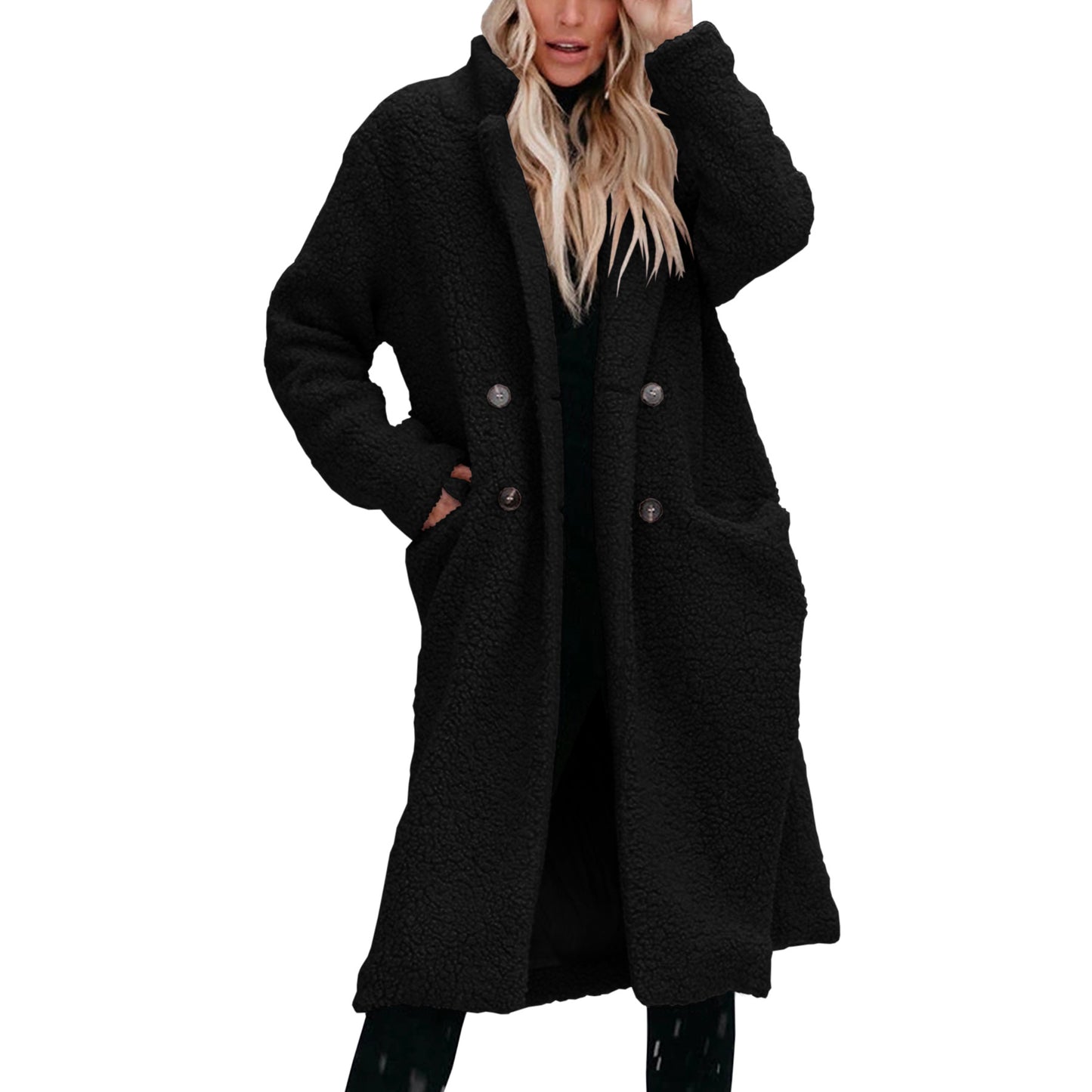 Manteau long en laine d’agneau –Luxrai