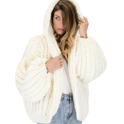 Cardigan à Capuche Tricoté à la Main – Luxrai